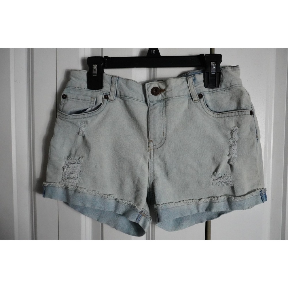 Lucky Brand Denim Shorts Size 12 Distressed Light Wash Frayed Hem
